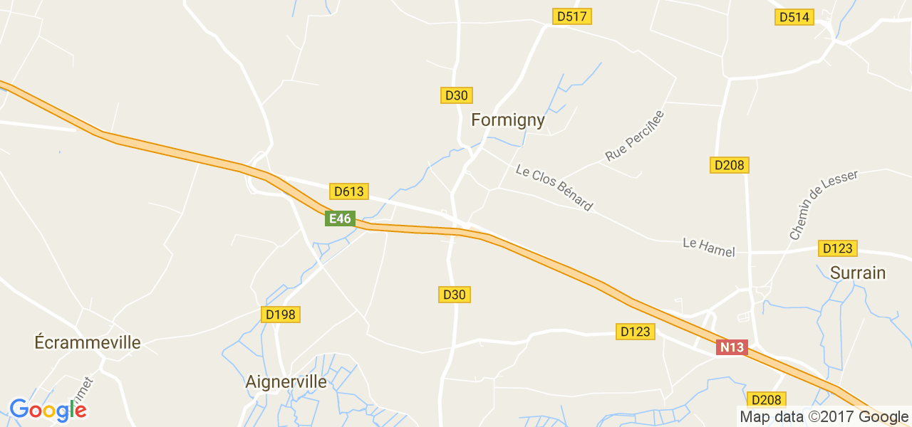 map de la ville de Formigny