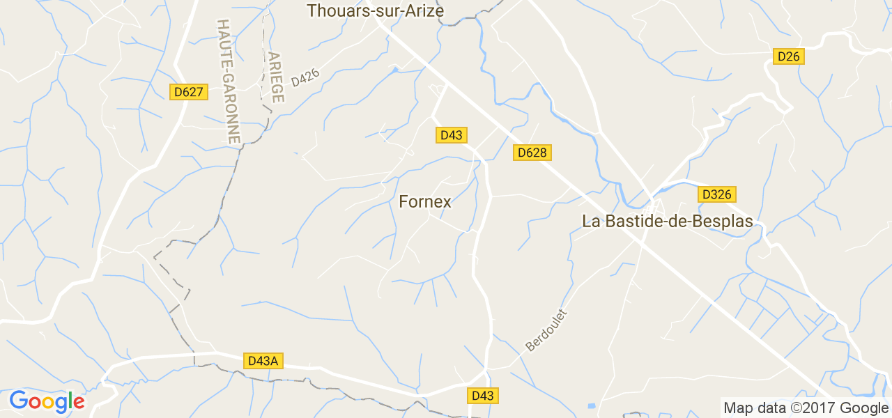 map de la ville de Fornex