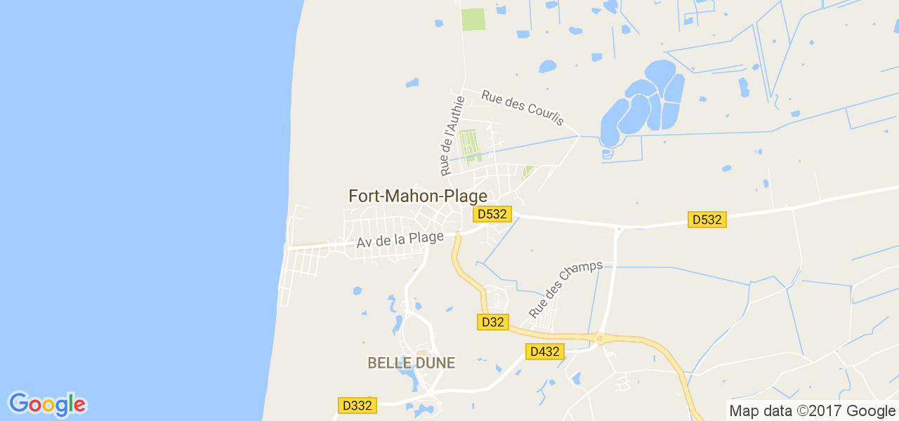 map de la ville de Fort-Mahon-Plage