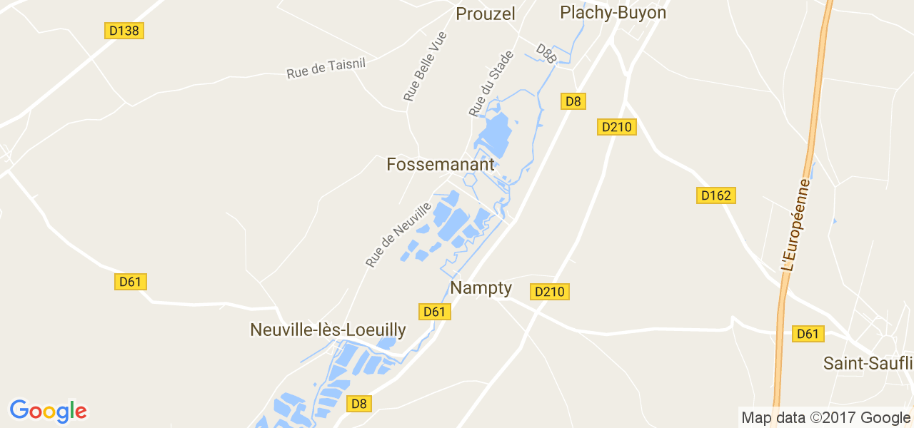 map de la ville de Fossemanant