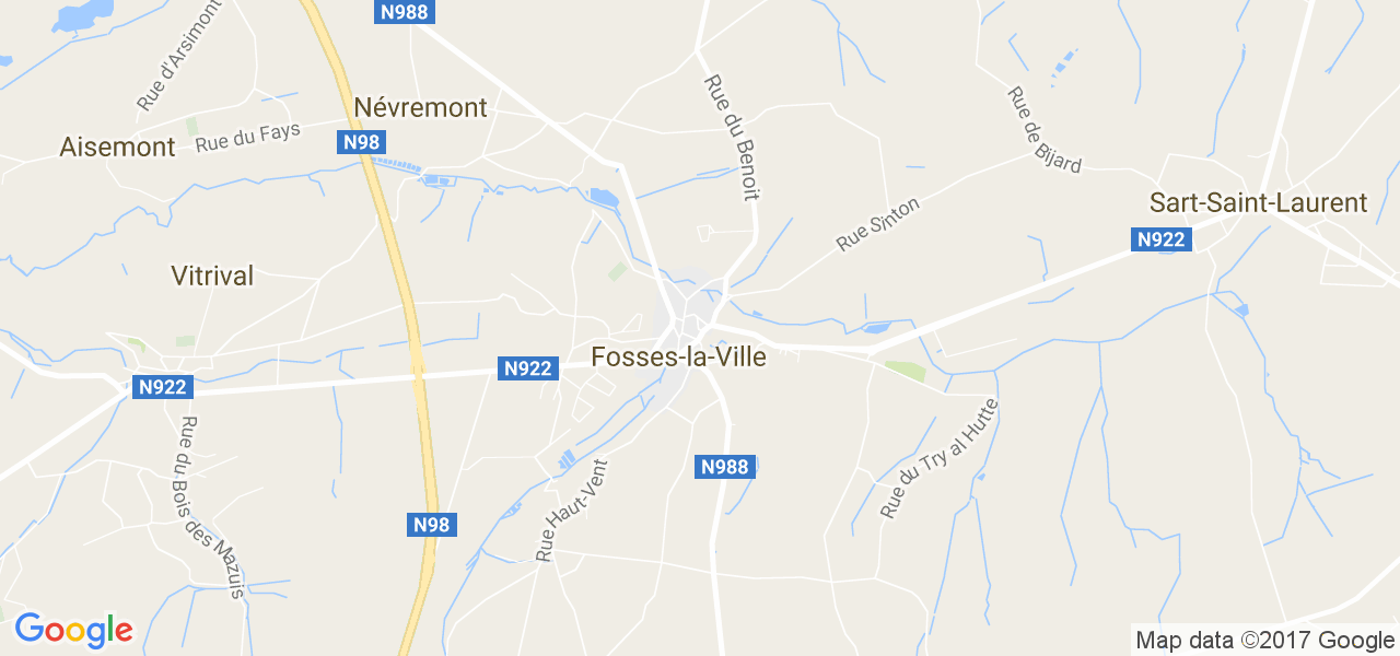 map de la ville de Fosses-La-Ville