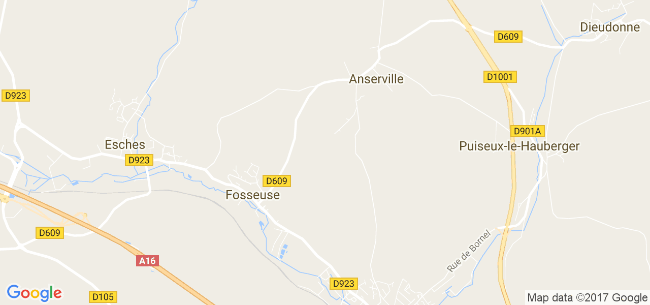 map de la ville de Fosseuse