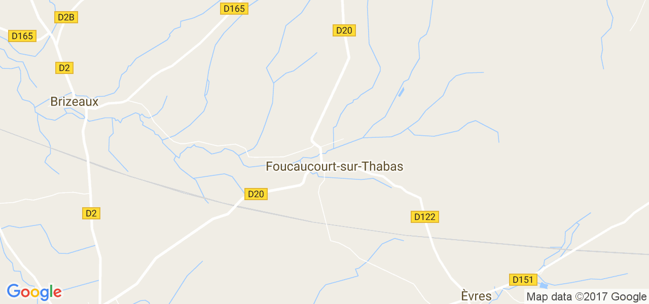 map de la ville de Foucaucourt-sur-Thabas