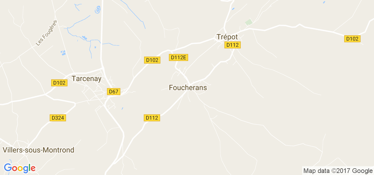 map de la ville de Foucherans