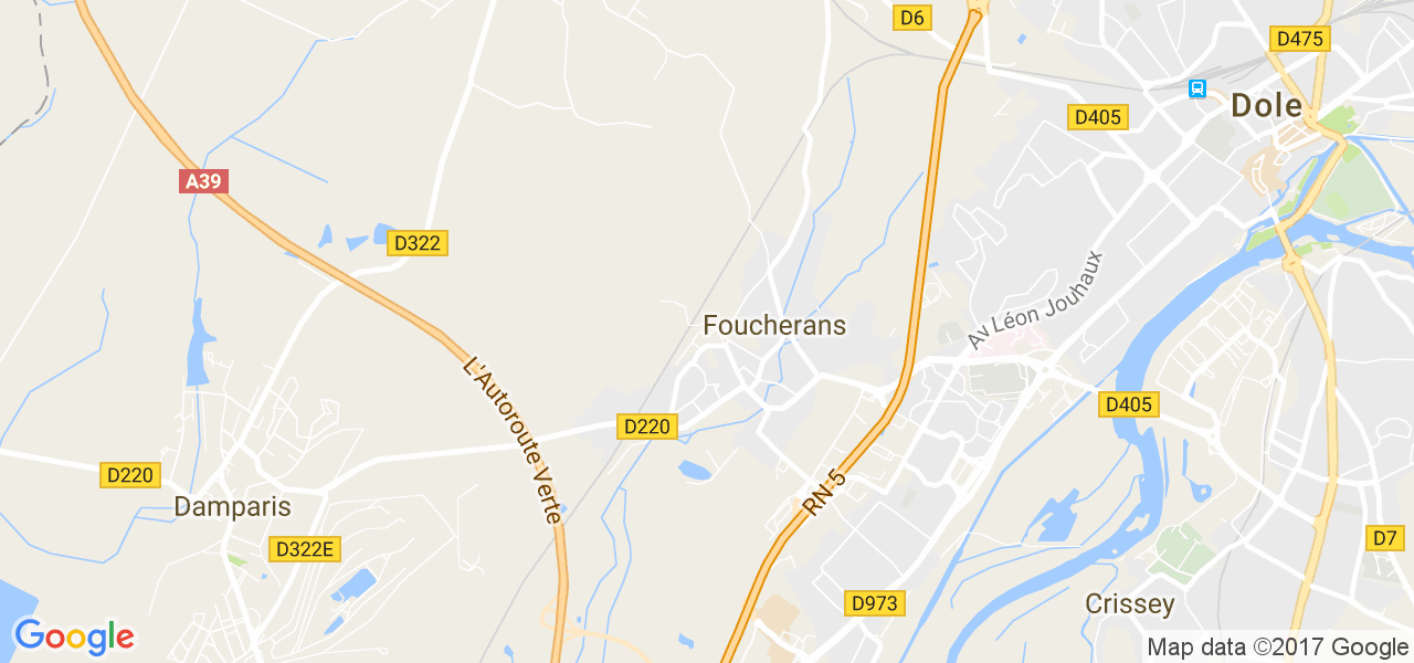 map de la ville de Foucherans