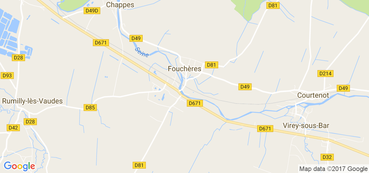 map de la ville de Fouchères