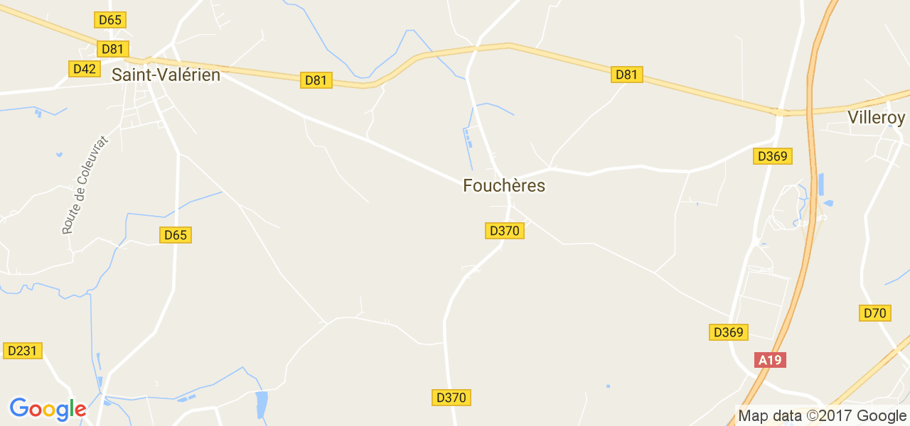 map de la ville de Fouchères