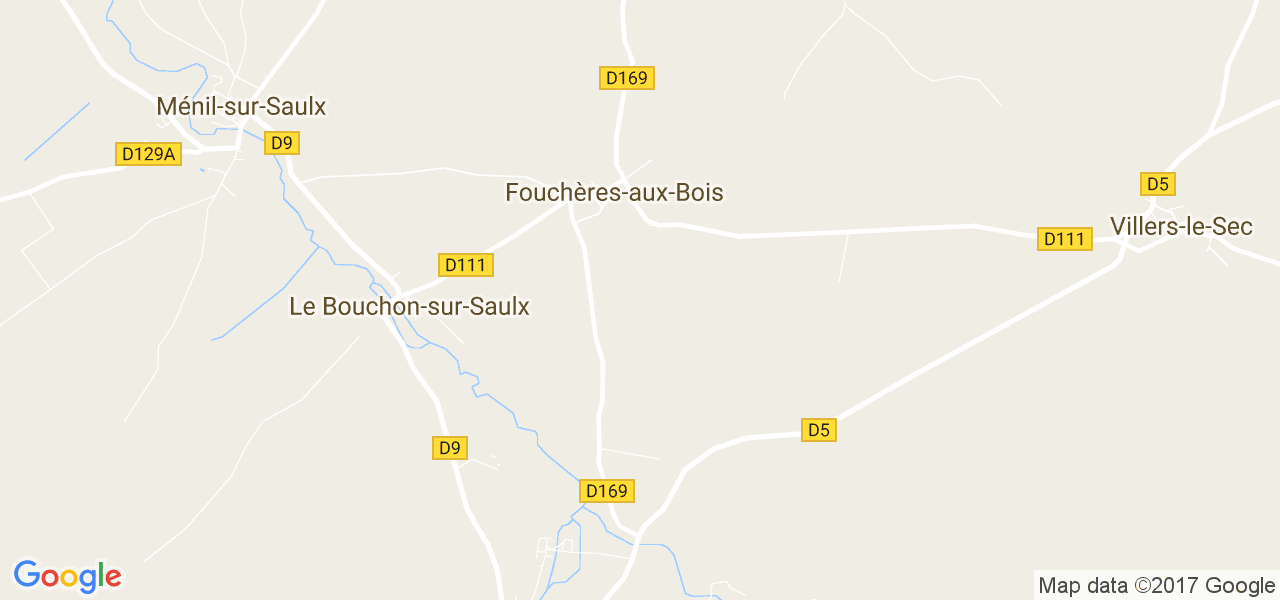 map de la ville de Fouchères-aux-Bois