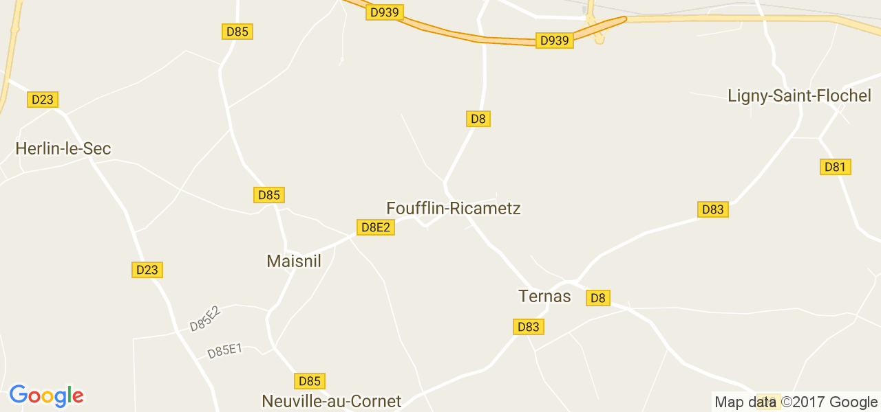 map de la ville de Foufflin-Ricametz