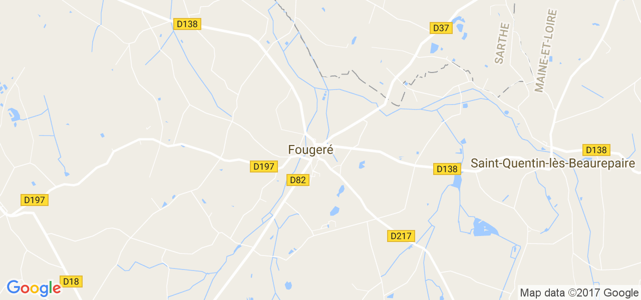 map de la ville de Fougeré