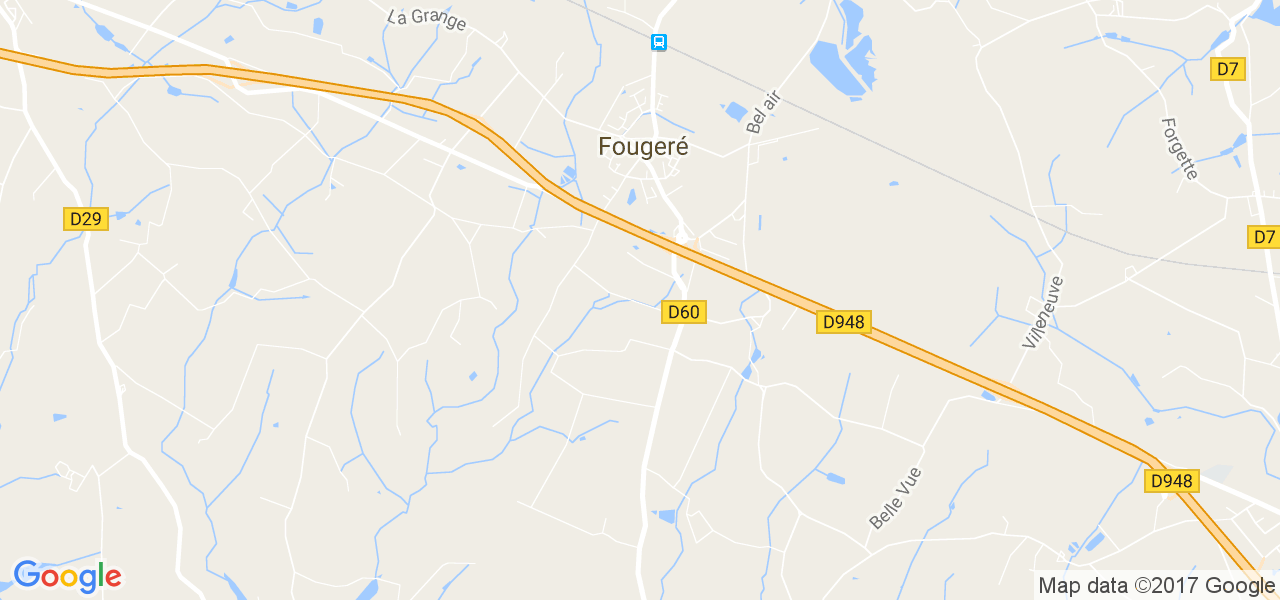 map de la ville de Fougeré