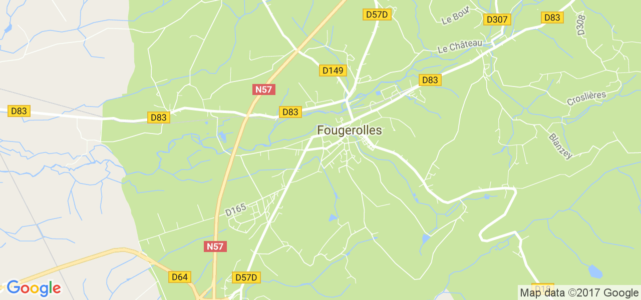 map de la ville de Fougerolles