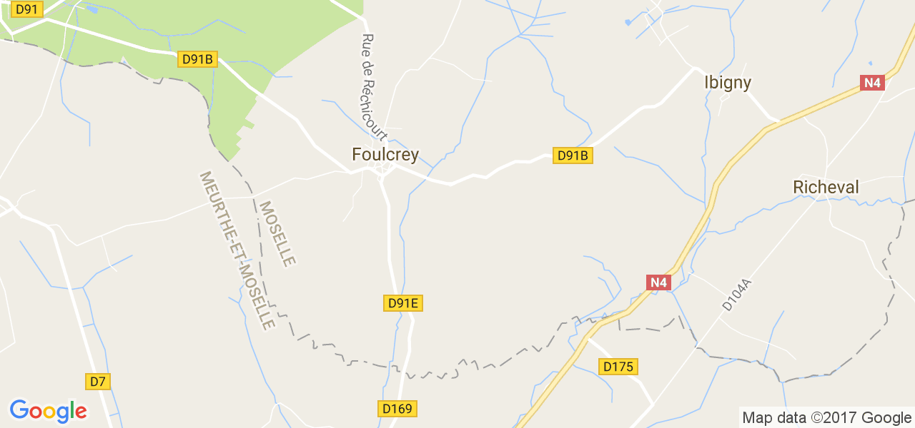 map de la ville de Foulcrey