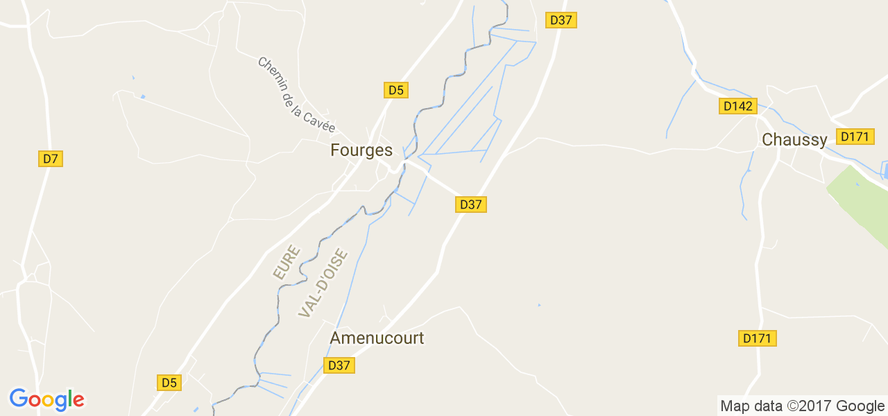 map de la ville de Fourges