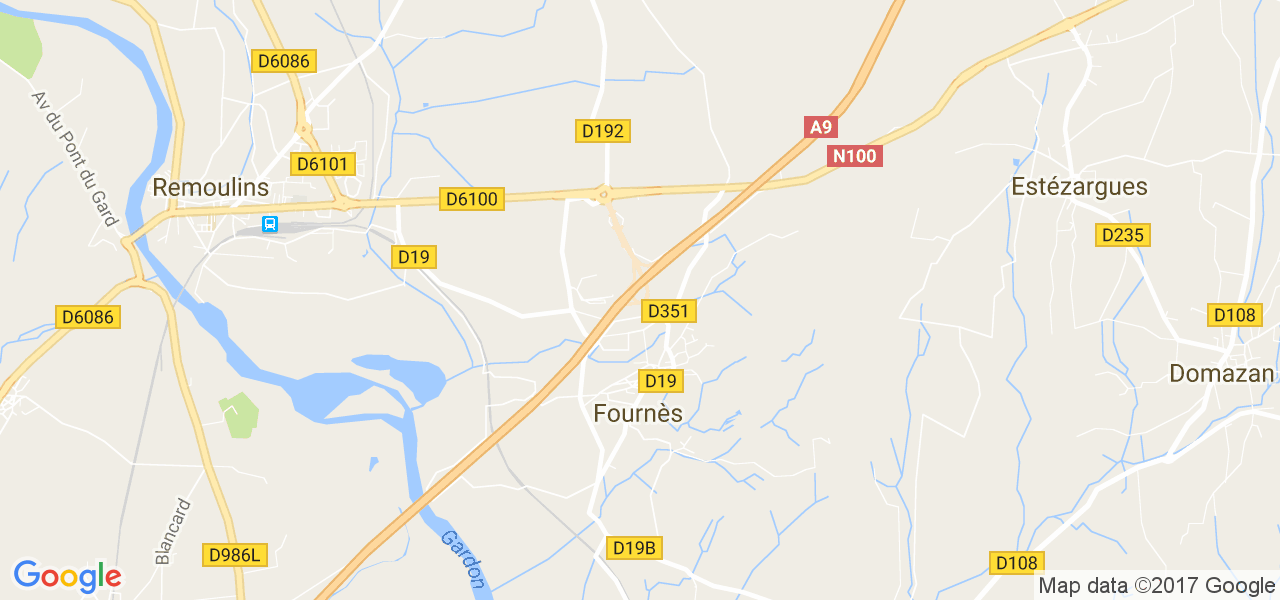 map de la ville de Fournès