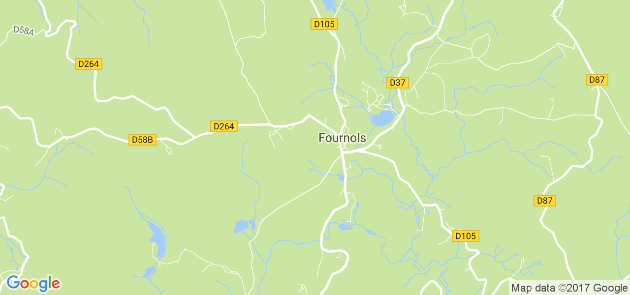 map de la ville de Fournols