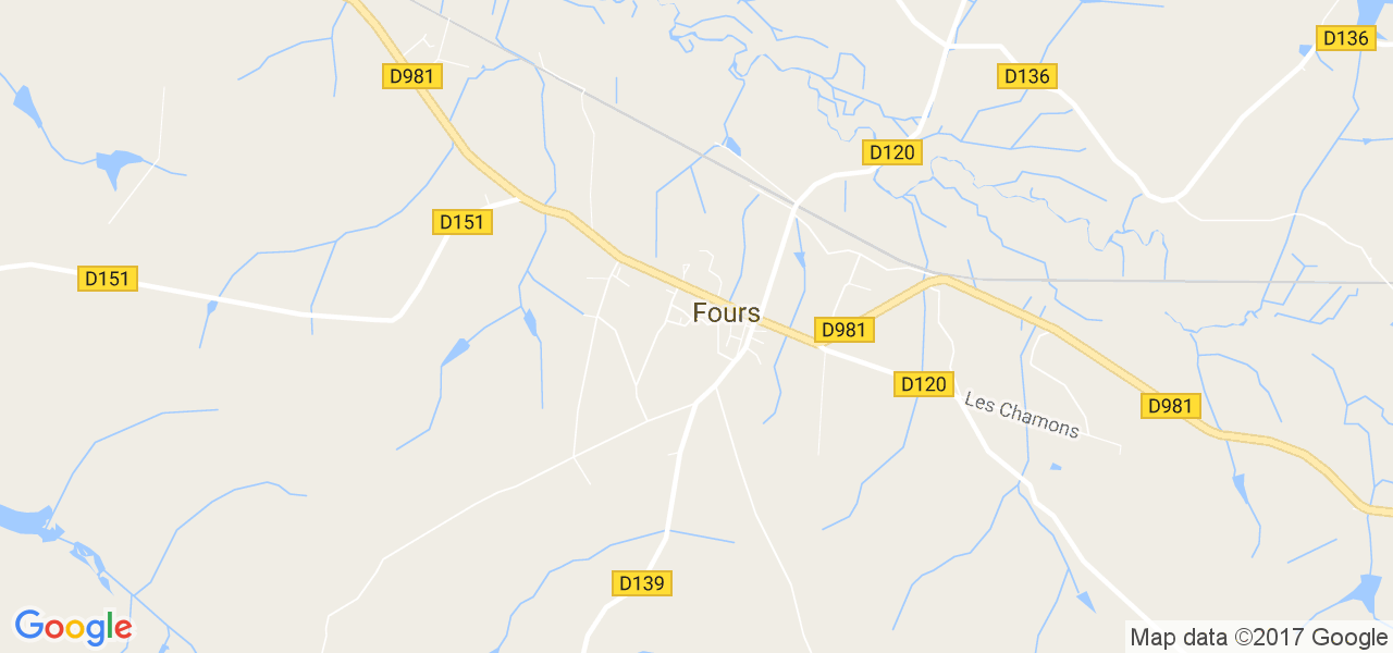 map de la ville de Fours