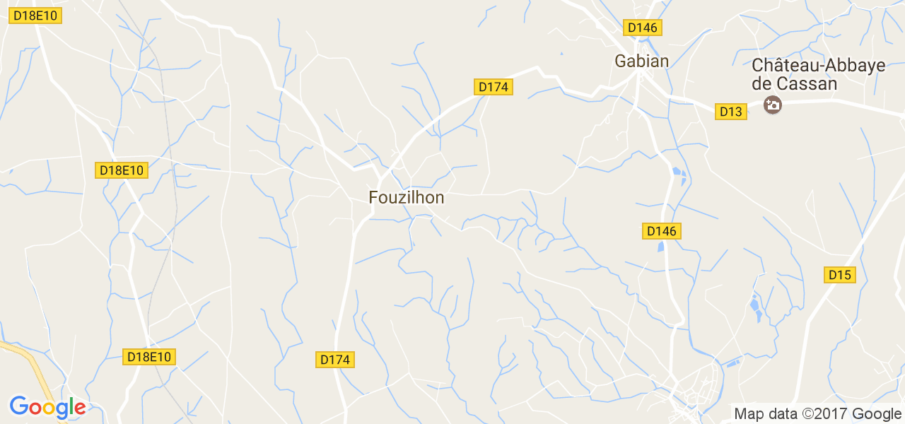 map de la ville de Fouzilhon