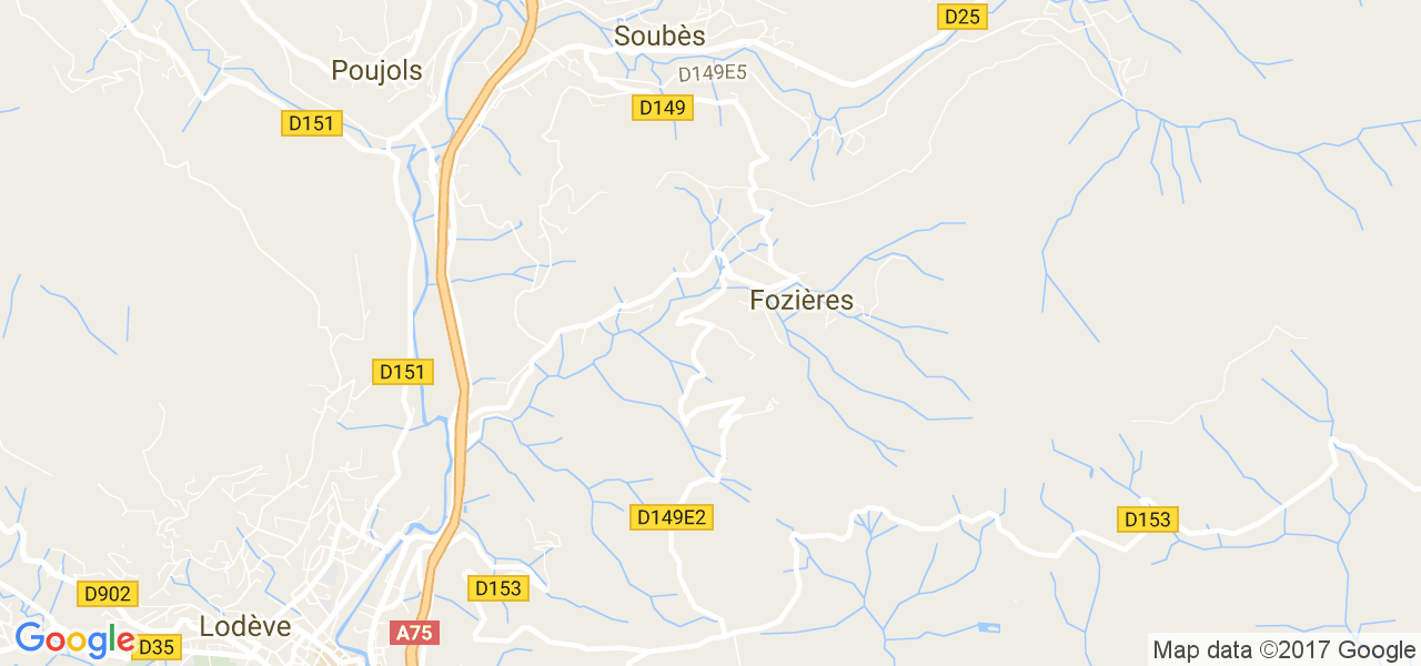 map de la ville de Fozières