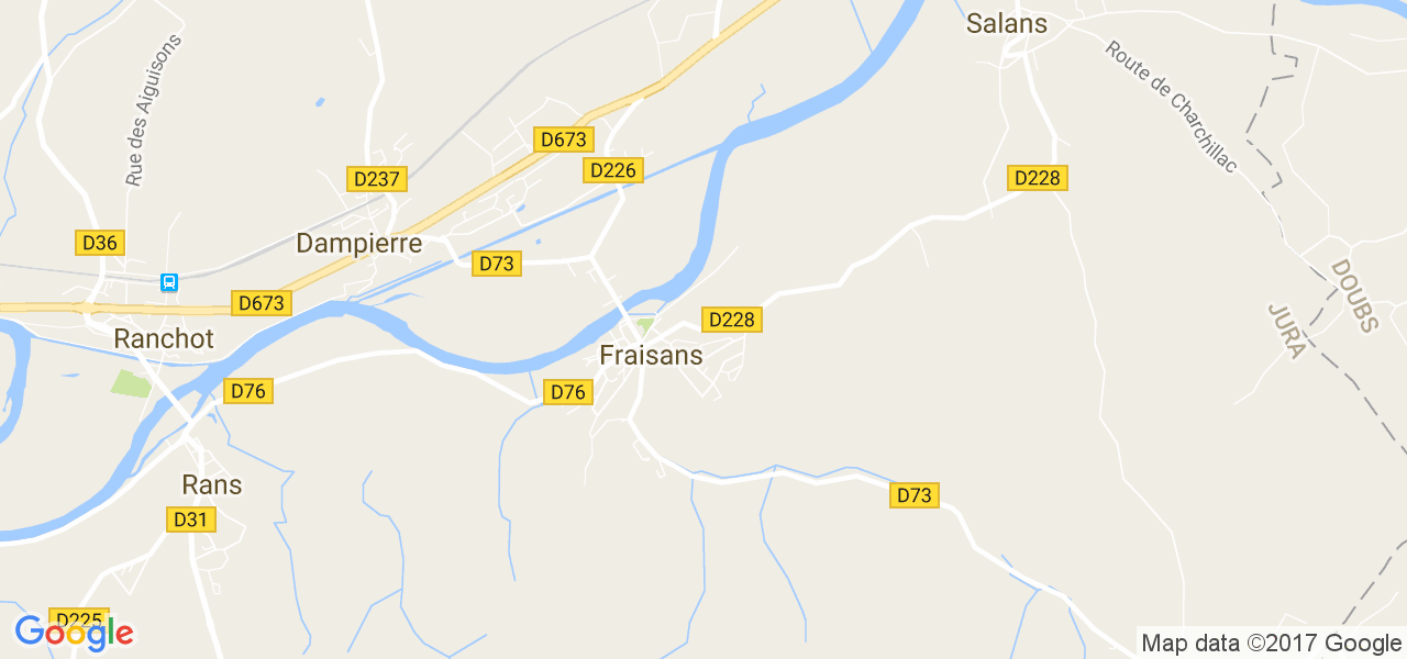 map de la ville de Fraisans