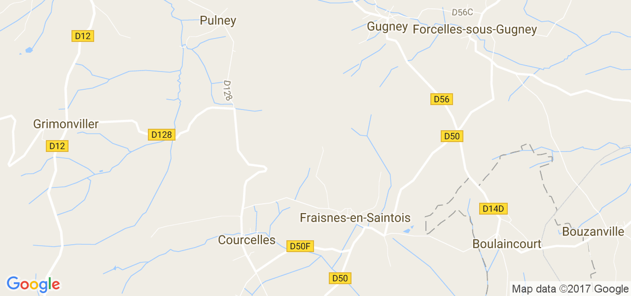 map de la ville de Fraisnes-en-Saintois