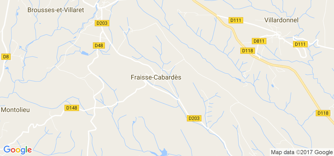 map de la ville de Fraisse-Cabardès