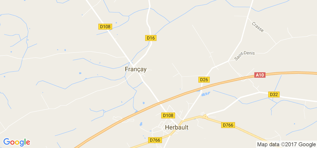 map de la ville de Françay