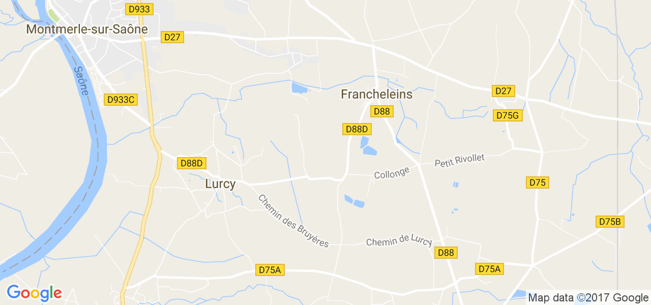 map de la ville de Francheleins