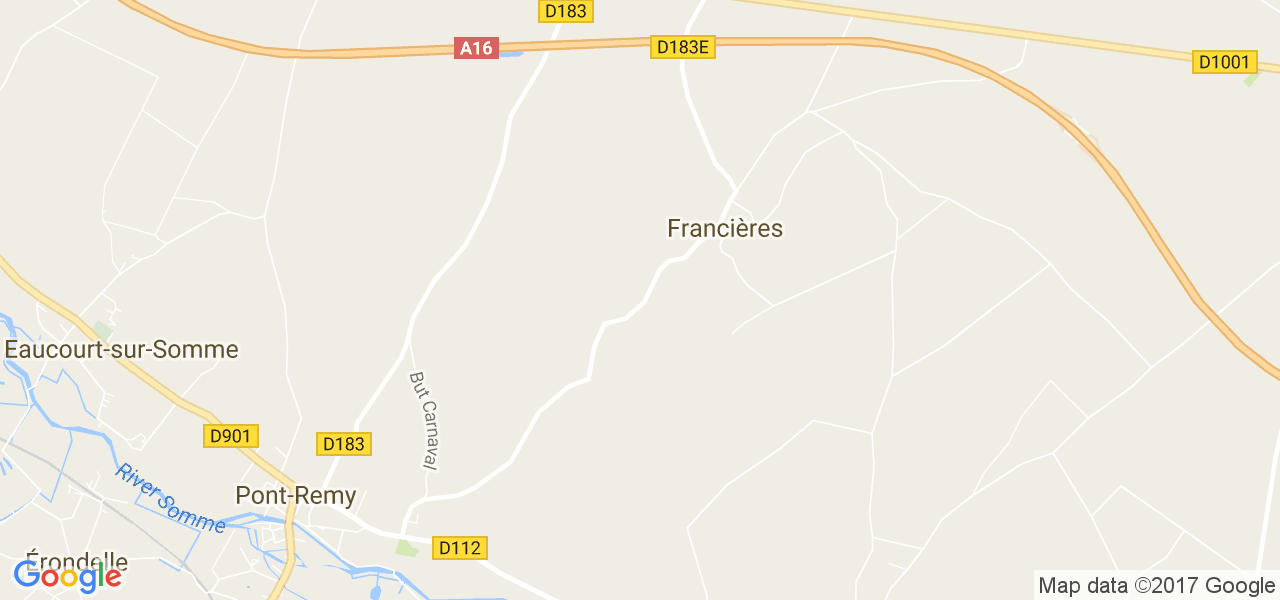 map de la ville de Francières