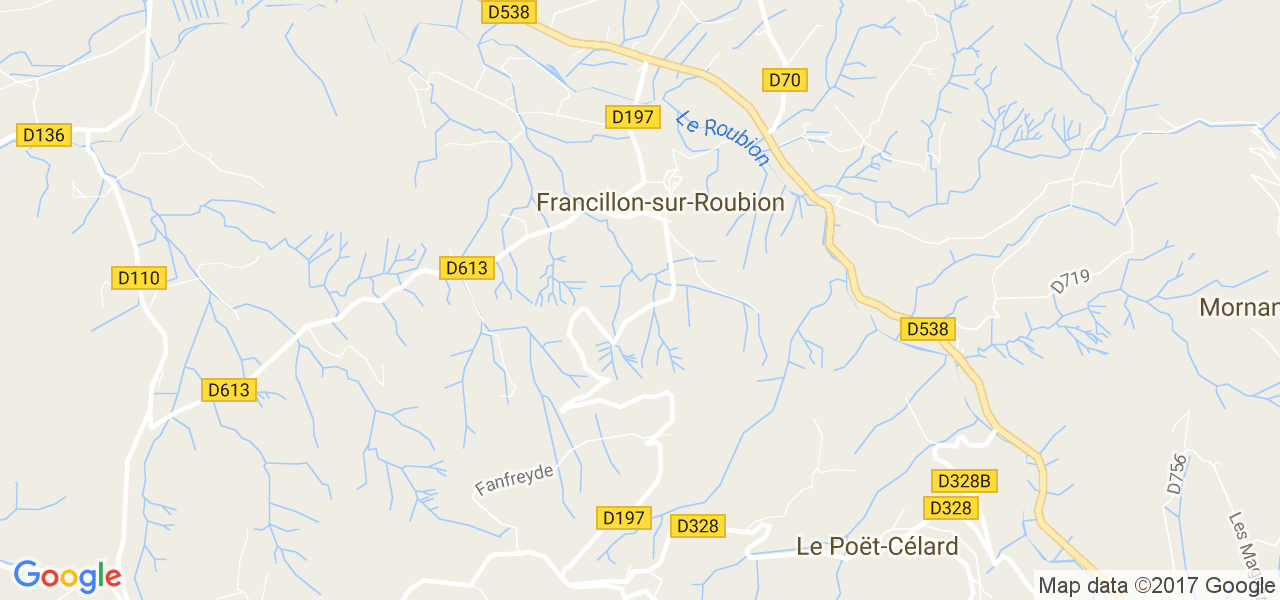 map de la ville de Francillon-sur-Roubion