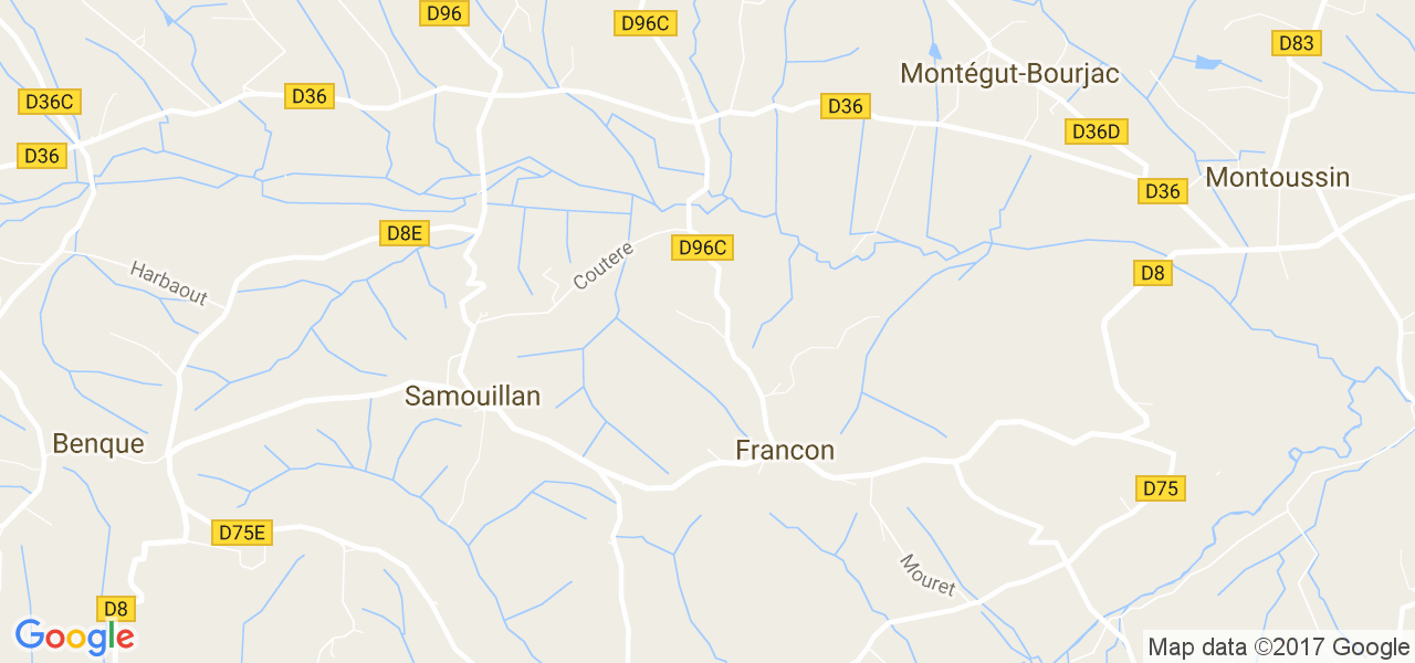 map de la ville de Francon