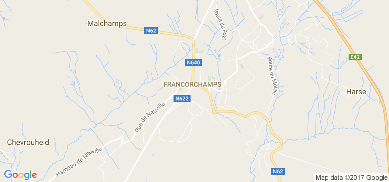 map de la ville de Francorchamps