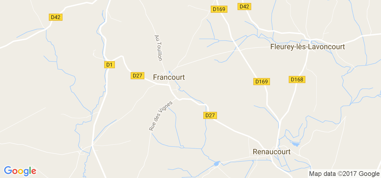 map de la ville de Francourt