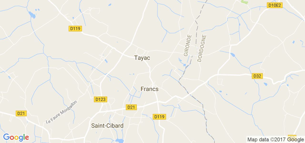 map de la ville de Francs