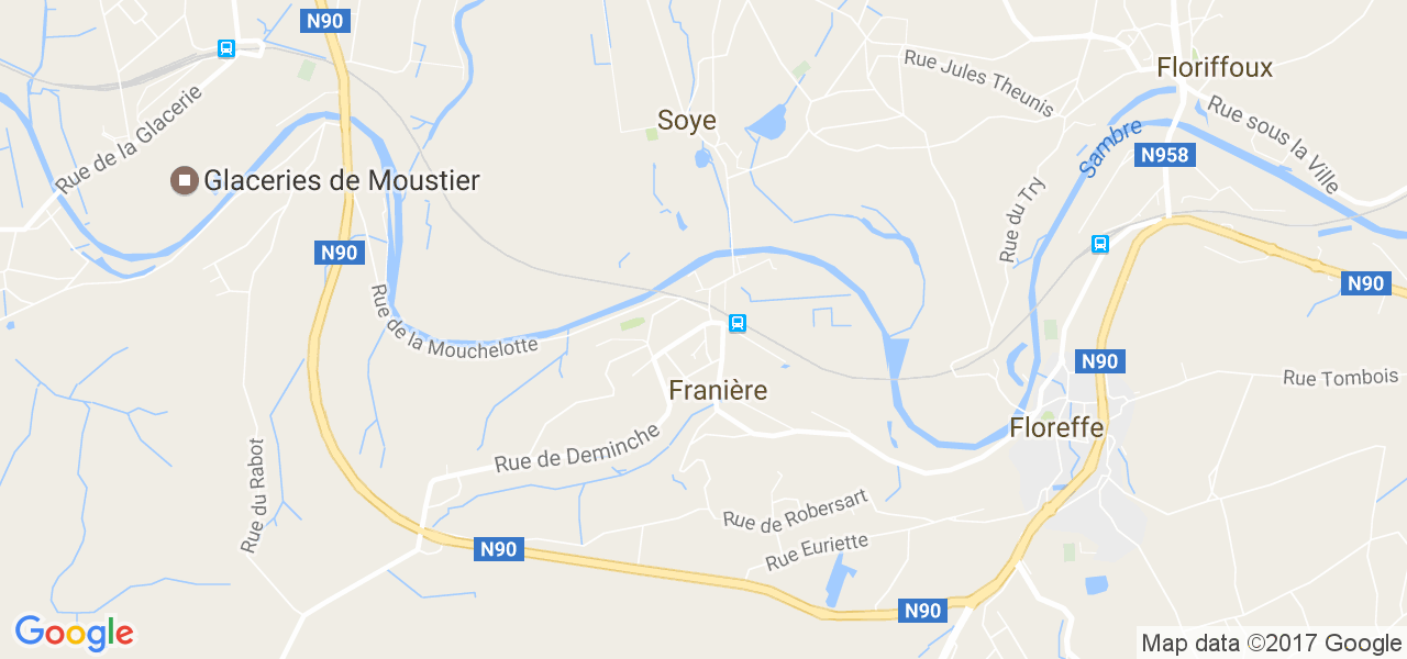 map de la ville de Franière