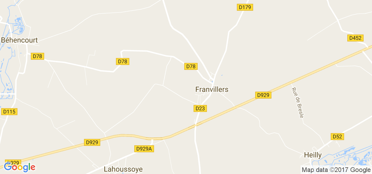 map de la ville de Franvillers