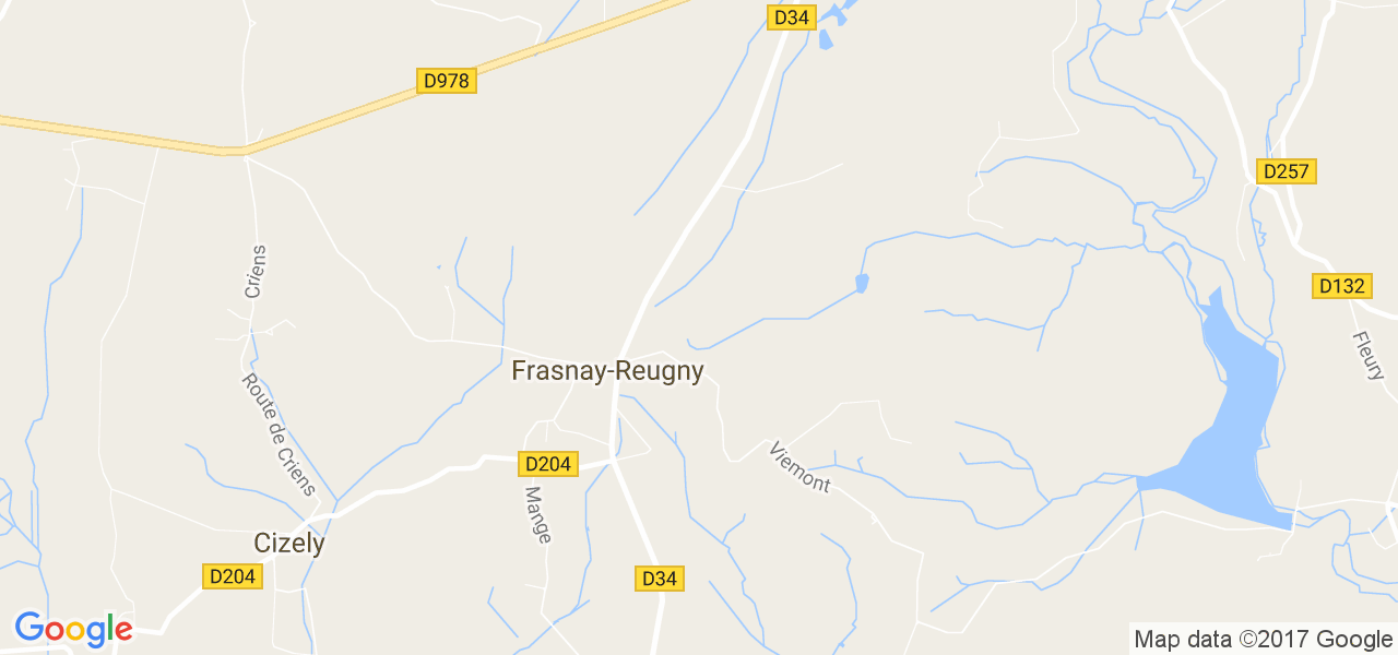 map de la ville de Frasnay-Reugny