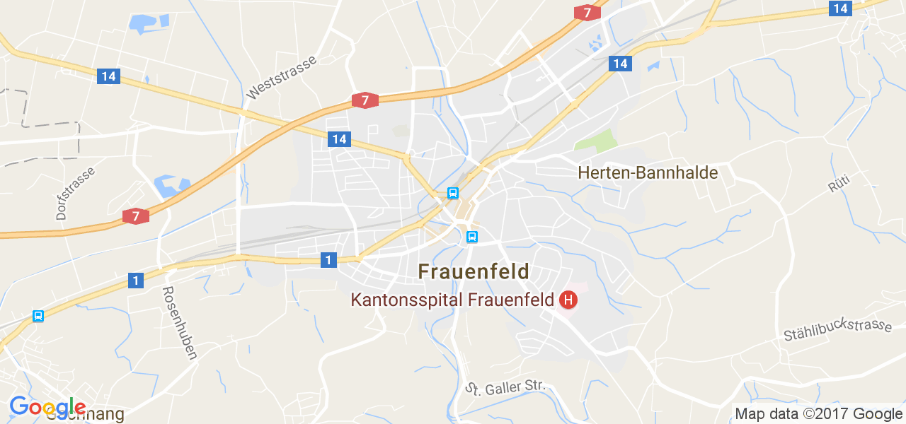 map de la ville de Frauenfeld