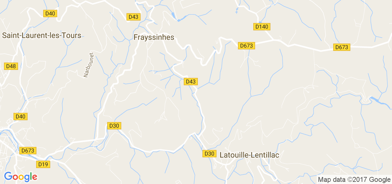 map de la ville de Frayssinhes