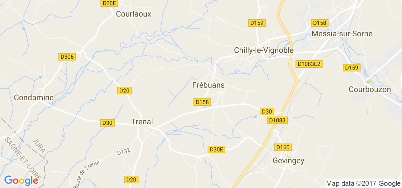 map de la ville de Frébuans