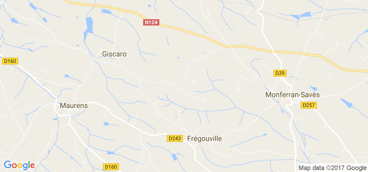 map de la ville de Frégouville