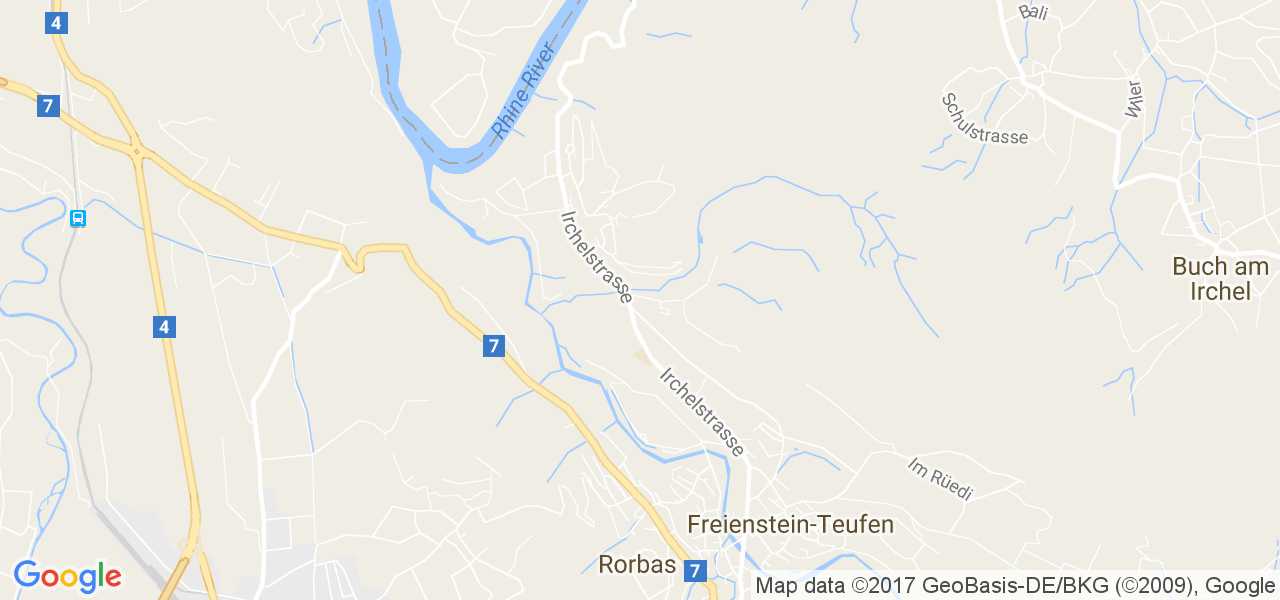 map de la ville de Freienstein-Teufen