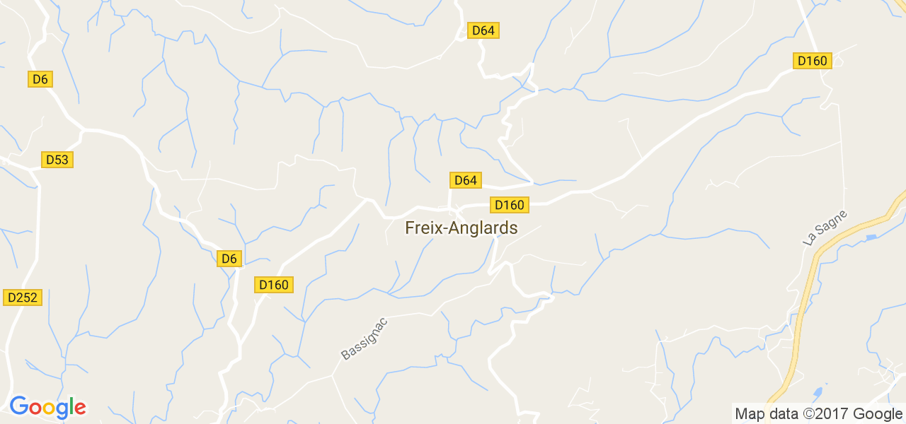 map de la ville de Freix-Anglards