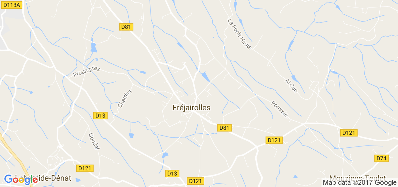 map de la ville de Fréjairolles