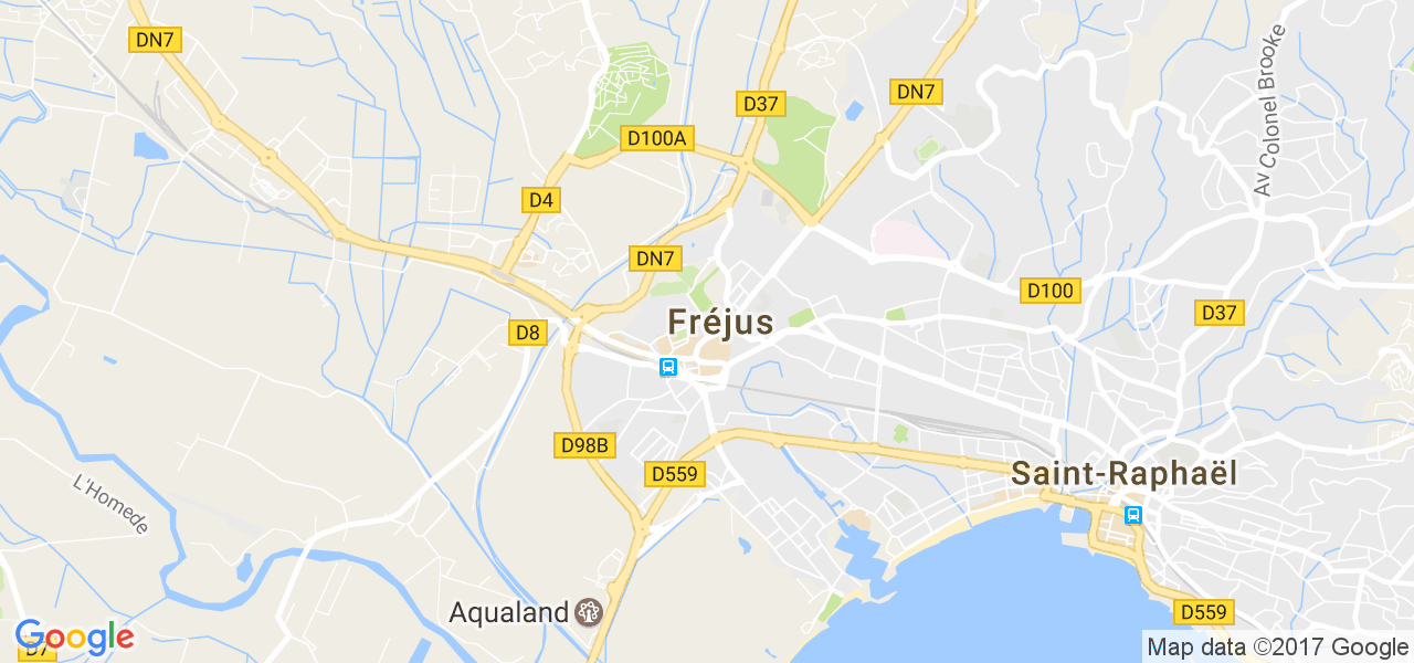 map de la ville de Fréjus