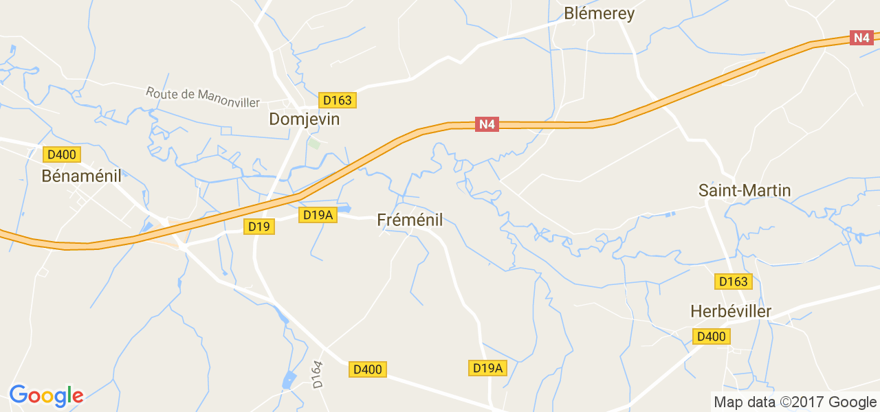 map de la ville de Fréménil