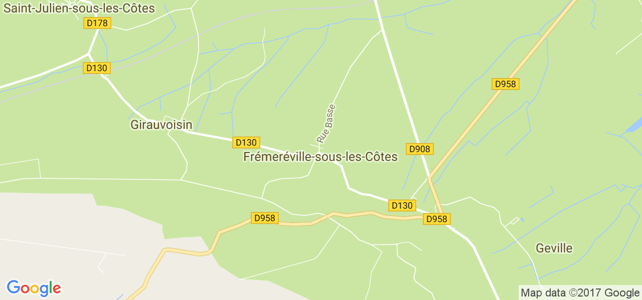 map de la ville de Frémeréville-sous-les-Côtes