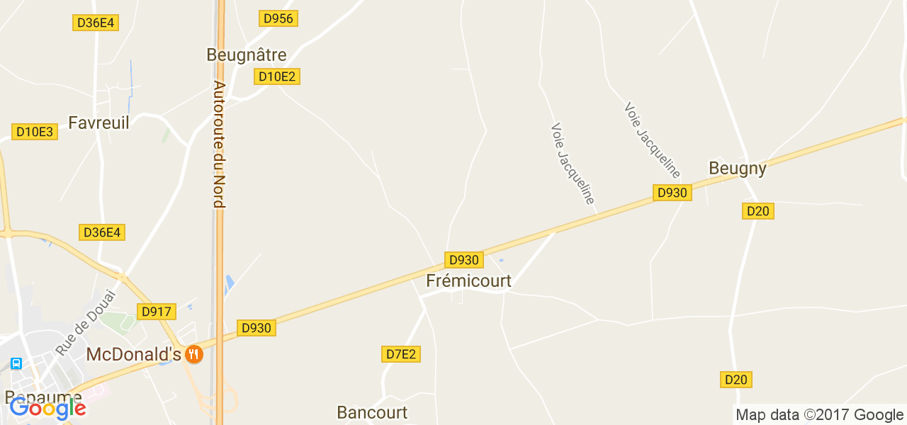 map de la ville de Frémicourt