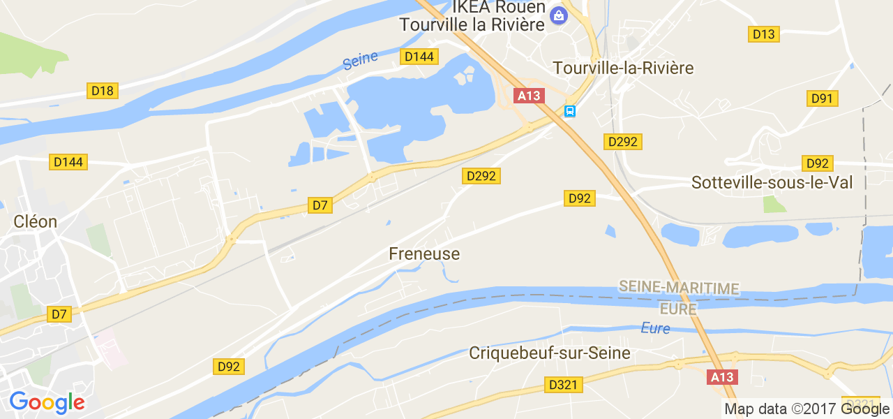 map de la ville de Freneuse