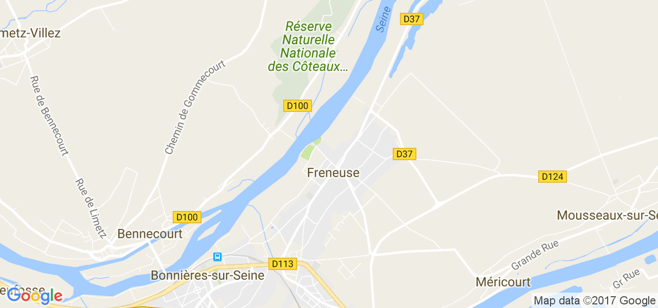 map de la ville de Freneuse